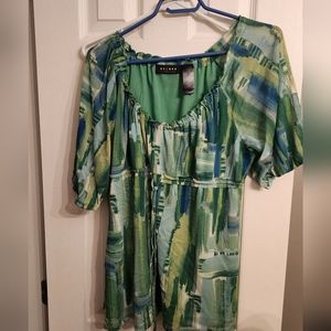 (XL) Asymmetrical lined baby doll style top (Liz Claiborne company)